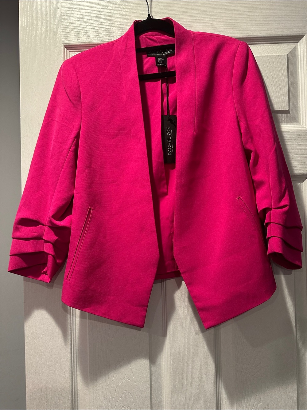Rachel Zoe Vibrant Fuchsia Open-Front Blazer
